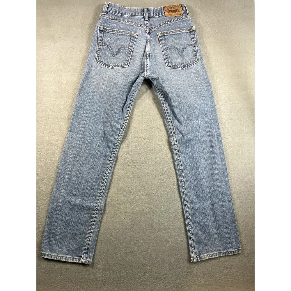 Levi's 514 Boy's Slim Fit Blue Jeans 18 Slim 27X29 Light Wash Stretch Denim